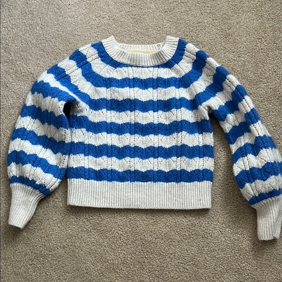 Mini Boden Blue and White Striped Wool blend Sweater, size 7-8Y - Picture 1 of 5